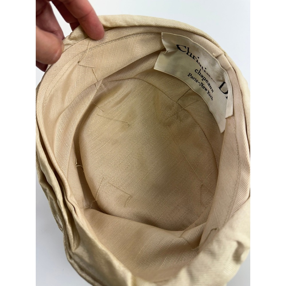 Christian Dior Chapeaux Turban Hat Champagne Gold Vintage Pleated 60s Women OS - Picture 8 of 10